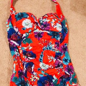 Seafolly Anthroplogie One Piece Swimsuit Boy Leg